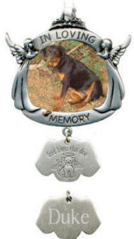 Dog memorial Photo Ornament