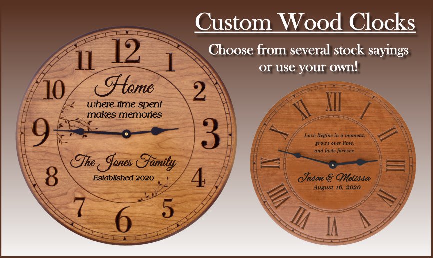 Personalized Time Stood Still Clock Wooden Engraved Clock