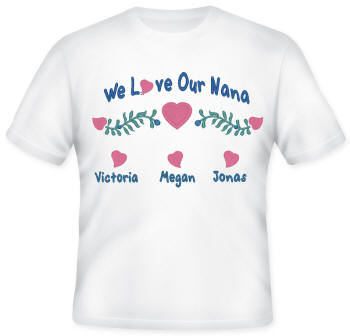 We Love Embroidered Family  Shirt