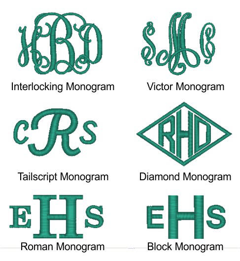 Embroidered Monogram Selection