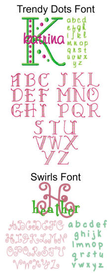Engraving Font Selection