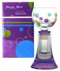 Purple Painted Bottle Stopper / Cordial Glass