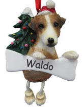 Jack Russell Dangling Dog Ornament