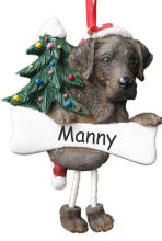 Labrador Chocolate Dangling Dog Ornament