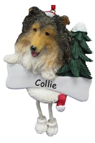 Sheltie Dangling Dog Ornament