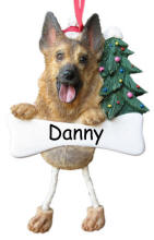 German Shepherd Dangling Dog Ornament