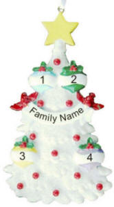 4 Name Glitter Tree Christmas Ornament