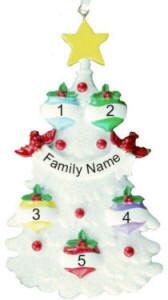 5 Name Glitter Tree Christmas Ornament
