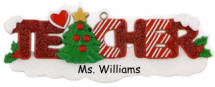 Personalized Teacher Christmas Ornament