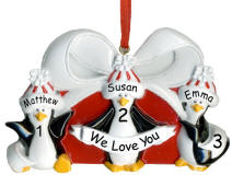 Penguin Packages Family of 3 Ornament