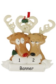 Reindeer Family of 2 Christmas Ornament