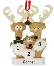 Reindeer Family of 3 Christmas Ornament