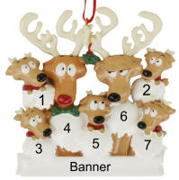 Reindeer Family of 7 Christmas Ornament