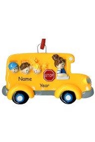 Personalized Lady School Bus Driver Christmas Ornament