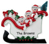 Sleigh Family of 3 Christmas Decoration