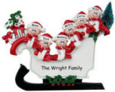Sleigh Family of 6 Christmas Decoration