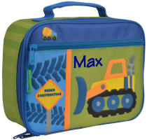 Personalised Boys Lunch Box Tractor School Snack Sandwich Blue ST753
