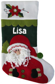 Curly Beard Santa Stocking