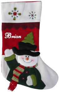 Waving Snowman Stocking