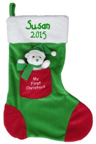 Green My First Christmas Stocking