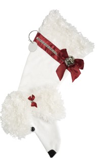 Hearth Hounds Personalized White Poodle Christmas Stocking