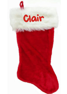 20 in. Red Stocking with Faux Fur Cuff