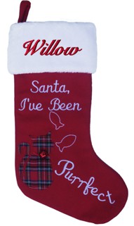 Santa I've Been Purrfect Cat Christmas Stocking