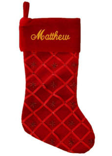 Red Stocking with Ribbon Design Christmas Stocking