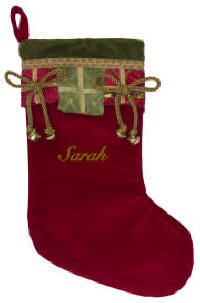Red Gifts Stocking with Jingle Bells