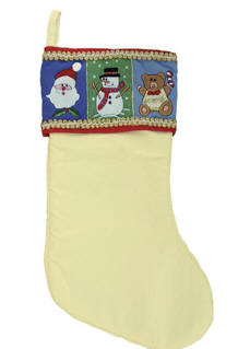 Monogrammed Plush White Christmas Stocking