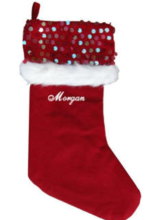 Red With Sequins Christmas Stocking