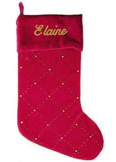 Red with Gold Beads Christmas Stocking