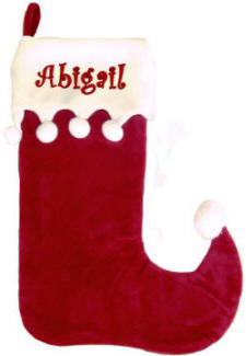 Red & White  Jester  Christmas Stocking