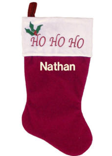 Ho Ho Ho Embroidered Stocking