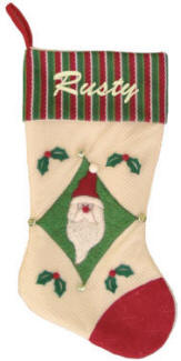 Santa Applique Christmas Stocking