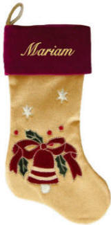 Bell and Holly Personalized Christmas Stocking