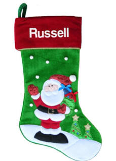 Waving Santa Personalized Christmas Stocking