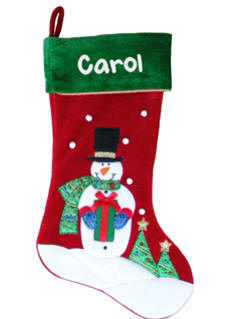 Happy Snowman Personalized Christmas Stocking
