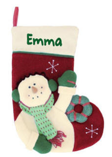 Personalized Christmas Stockings | Snowman Embroidered Christmas Stockings
