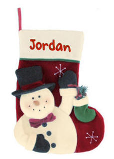 Snowman with Christmas Stocking