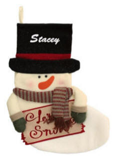 Plush Snowman Stocking Sign