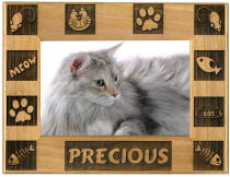 Personalized Wood Cat Photo Frame