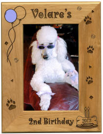 Personalized Wood Dog Birthday Hardwod Frame