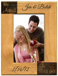 He Asked, She Said Yes Engagement Frame