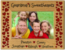 Personalized Wood Mom or Grandma Sweethearts Frame