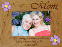 Personalized Strength & Love Mom Flower Photo Frame