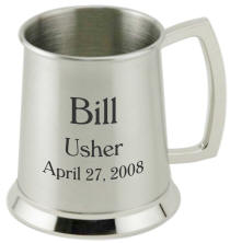 Personalized Satin Finish Stainless Steel Tankard