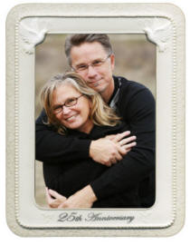 Porcelain 5x7 25th Anniversary Photo Frame