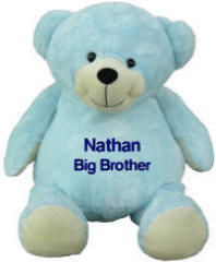 Large Personalized Embroidered Blue Bear
