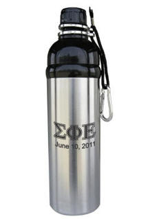 Personalized Black Stainless Steel Water Bottle